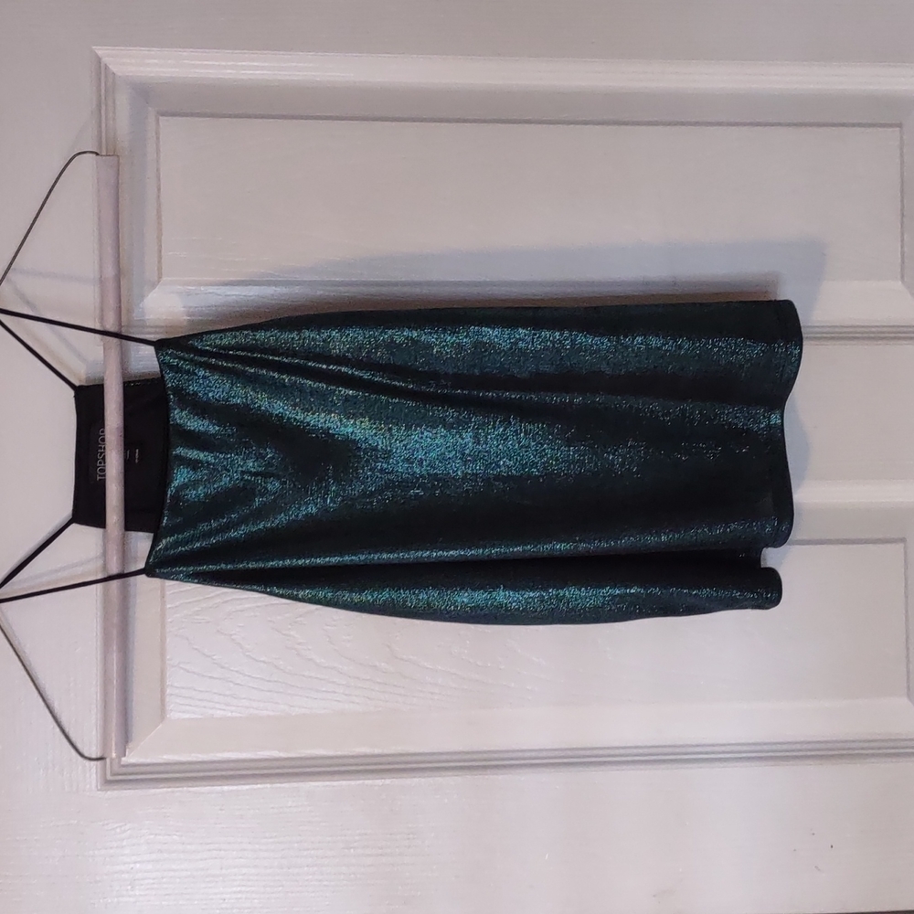 Spaghetti strap green glitter top